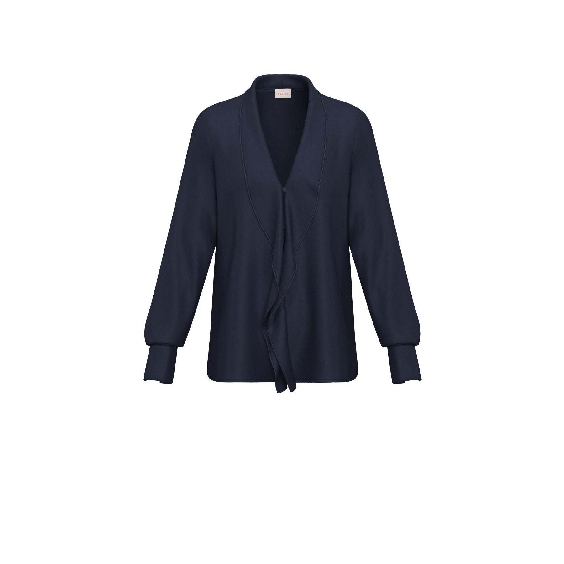 EMME Navy Ruffle Blouse – Women's Fashion by Katriona