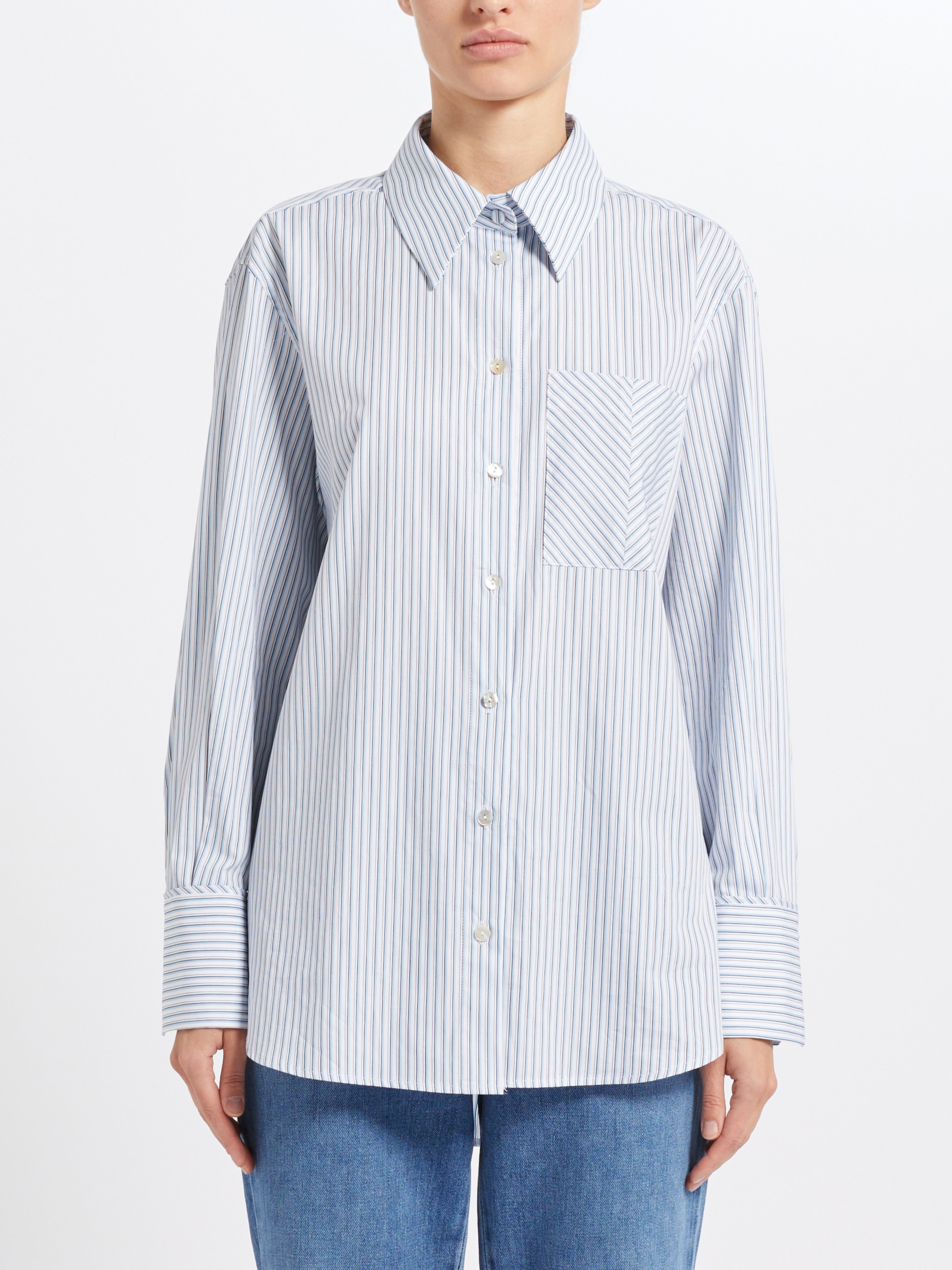 MARELLA Blue Pinstripe Blouse – Women’s Fashion by Katriona