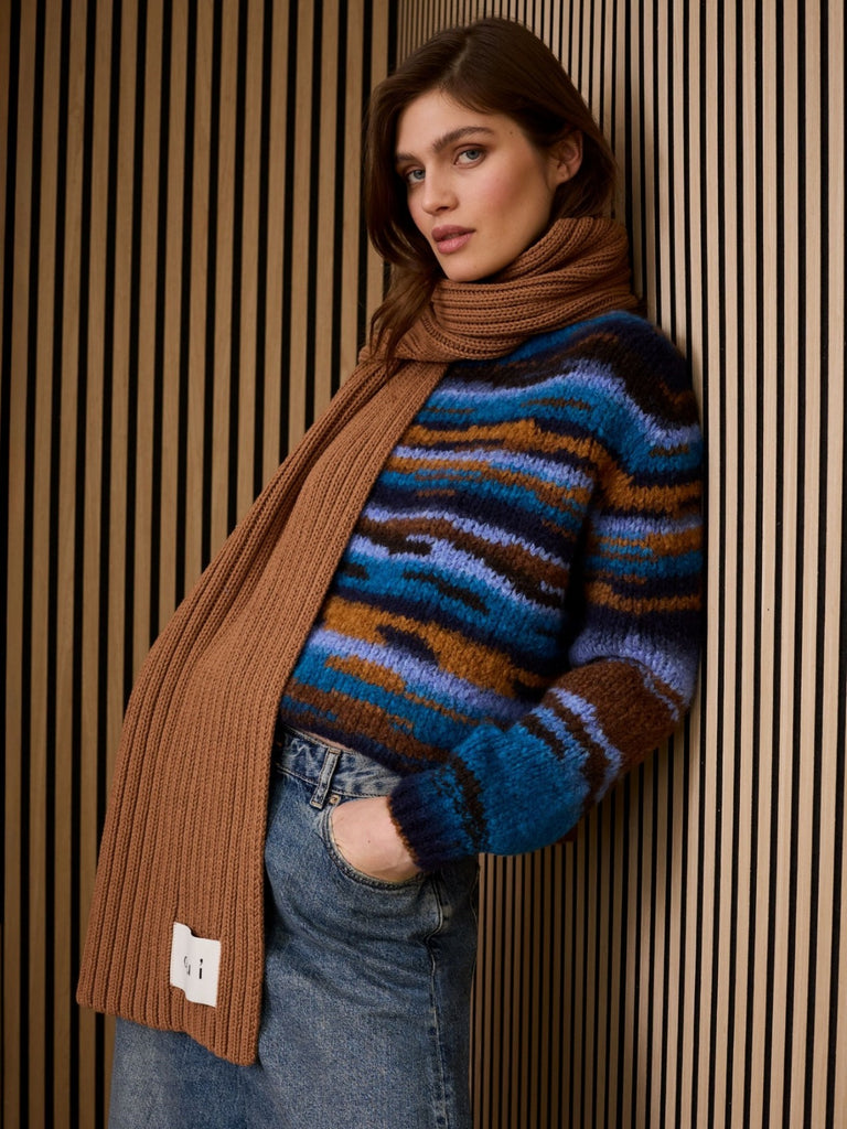 OUI Blue Camel Pattern Jumper – Women's Fashion by Katriona