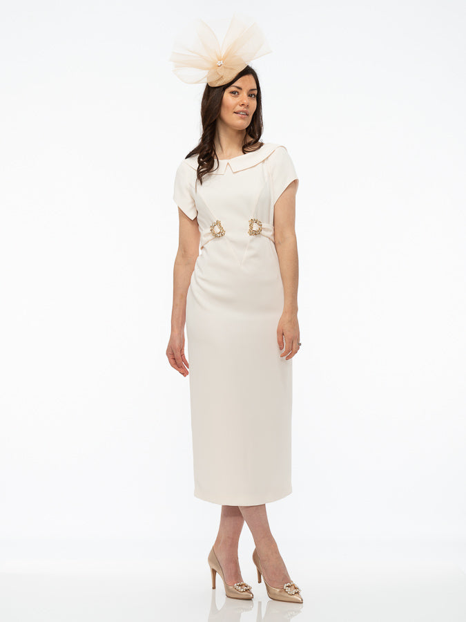 Paola Nude Dress with Diamante Buckle Detail |  Women's Fashion by Katriona